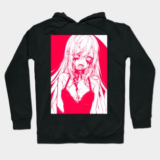 Ghoul Girl Anime Pink Ink Hoodie